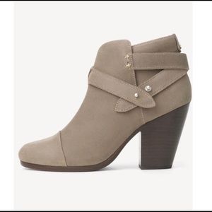RAG & BONE Harrow Suede Boots Booties Grey Leather